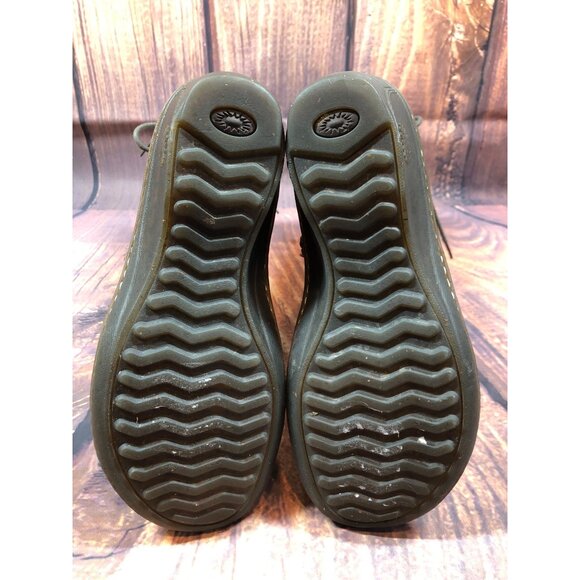 UGG Skylair 1936 Brown Leather Knit Cuff Tall Boots Wedge Womens 7 / 38 (r8e) - Picture 7 of 10